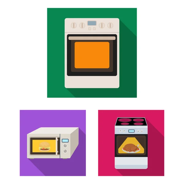 Векторні ілюстрації їжі та всередині значка. Колекція символів їжі та кухонної плити для Інтернету . — стоковий вектор