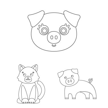 Hayvan ve habitat işareti yalıtılmış nesne. Hayvan ve çiftlik hisse senedi simgesi için web topluluğu.