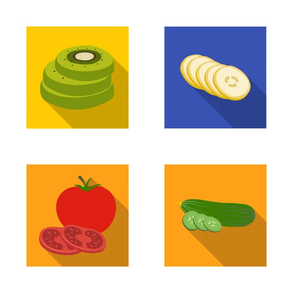 Conception vectorielle du logo des légumes et fruits. Collection de légumes et d'aliments symbole de stock pour la toile . — Image vectorielle