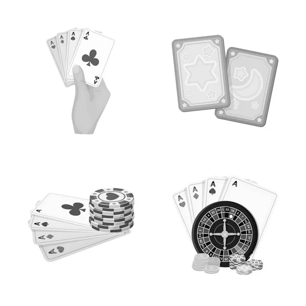 Illustrazione vettoriale di gioco e simbolo magico. Set di gioco e icona vettoriale del poker per magazzino . — Vettoriale Stock
