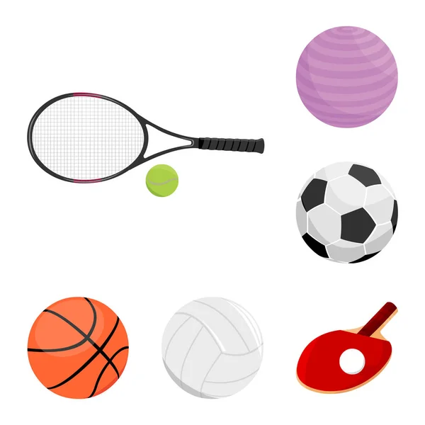 공과 축구 아이콘의 벡터 디자인입니다. 웹에 대 한 공과 농구 주식 기호 집합. — 스톡 벡터