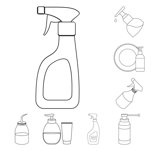 Ilustração vetorial do pulverizador e símbolo líquido. Coleta de pulverizador e ilustração vetor de estoque de pesticidas . — Vetor de Stock