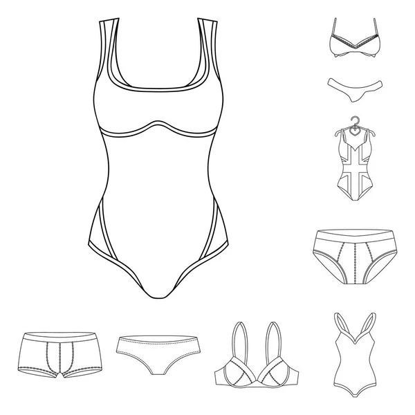 Conception vectorielle de bikini et logo mode. Collection de bikini et maillot de bain illustration vectorielle de stock . — Image vectorielle