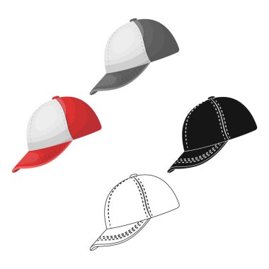 Beyzbol şapkası. Beyzbol tek kutsal kişilerin resmi içinde karikatür tarzı vektör simge stok çizim web.
