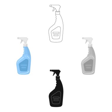 Beyaz arka plan üzerinde izole karikatür tarzı temizleyici sprey simgesini. Sembol stok vektör çizim Temizleme.