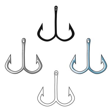 Balıkçılık kanca simgesi beyaz arka plan üzerinde izole karikatür tarzı. Balık tutma sembol stok vektör çizim.