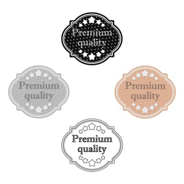 Premium Kalite simgesi beyaz arka plan üzerinde izole düz stilde. Etiket sembol stok vektör çizim.