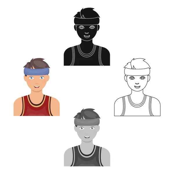 Young basketball player.Basketball single icon in cartoon style vector symbol stock illustration web. — Stock Vector