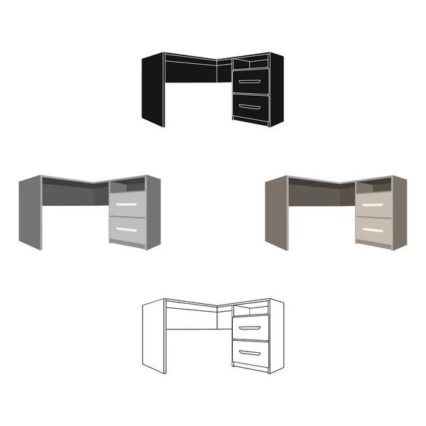 Escritorio gris con lockers.Desk para paperwork.Workplace y el trabajo, la oficina, el trabajo simbol.Bedroom muebles icono único en el estilo de dibujos animados símbolo vectorial stock illustration . — Archivo Imágenes Vectoriales