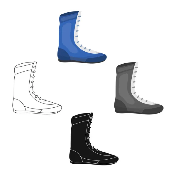 Boksen schoenen pictogram in cartoon stijl geïsoleerd op een witte achtergrond. Boksen symbool voorraad vectorillustratie. — Stockvector