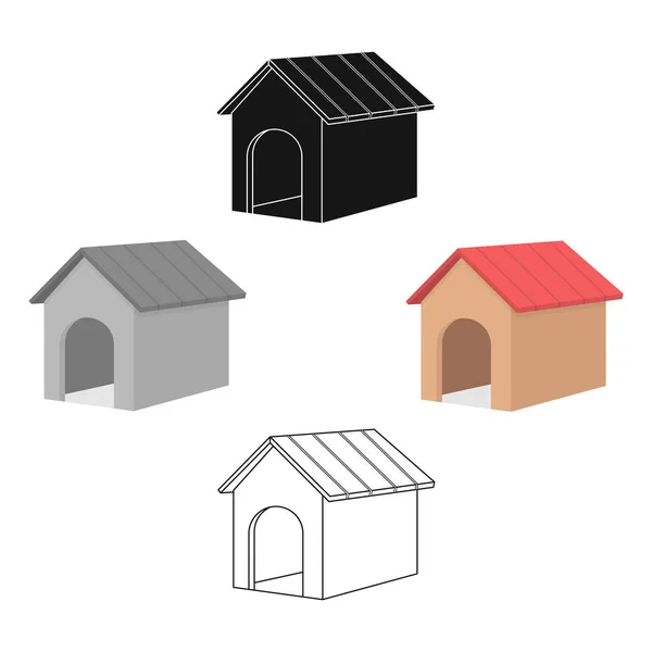 Ícone de vetor Doghouse em estilo cartoon para web —  Vetores de Stock