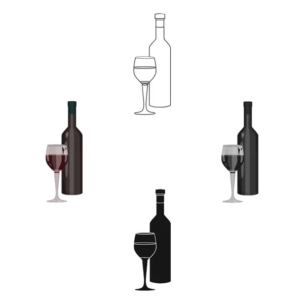 Κόκκινο κρασί εικονίδιο σε ύφος κινούμενων σχεδίων που απομονώνονται σε λευκό φόντο. Εικονογράφηση διάνυσμα απόθεμα σύμβολο Ελλάδα. — Διανυσματικό Αρχείο