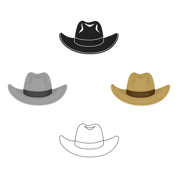 Cowboyhut-Ikone im Cartoon-Stil isoliert auf weißem Hintergrund. Hüte Symbol Aktienvektor Illustration. — Stockvektor