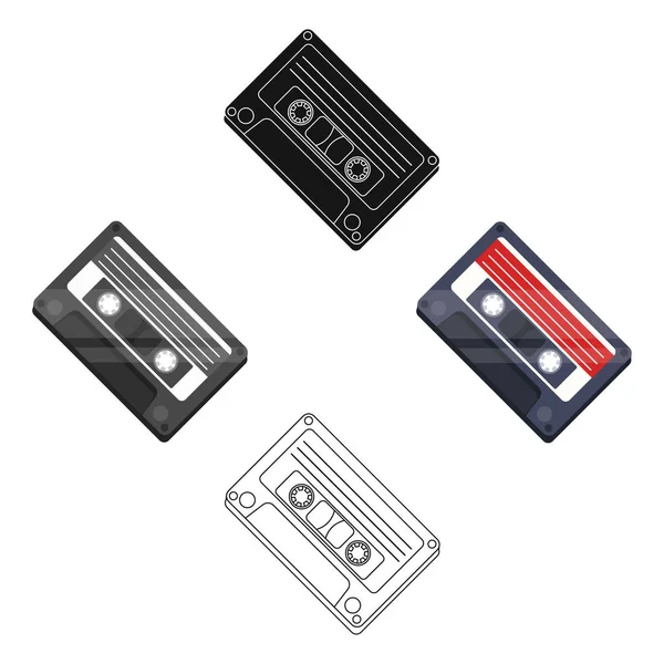 Audio-Kassettensymbol im Cartoon-Stil isoliert auf weißem Hintergrund. hipster style symbol stock vektor illustration. — Stockvektor
