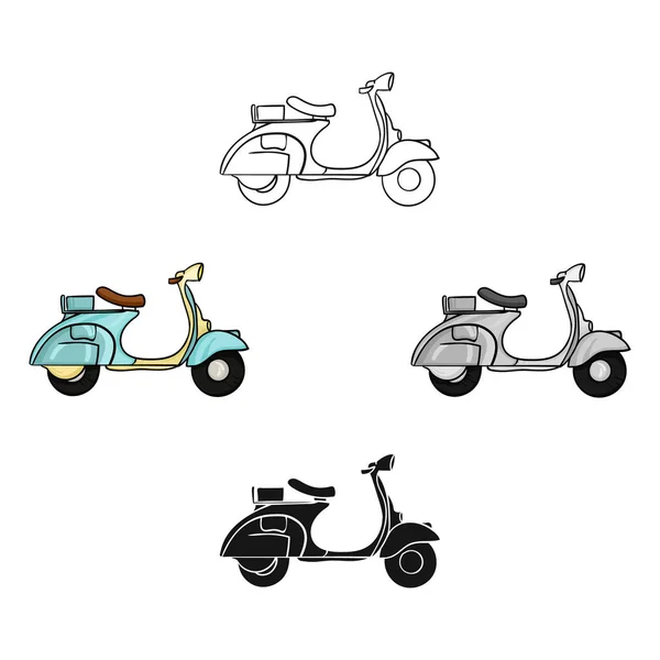 Ícone de scooter italiano da Itália em estilo cartoon isolado no fundo branco. Itália país símbolo estoque vetor ilustração . — Vetor de Stock