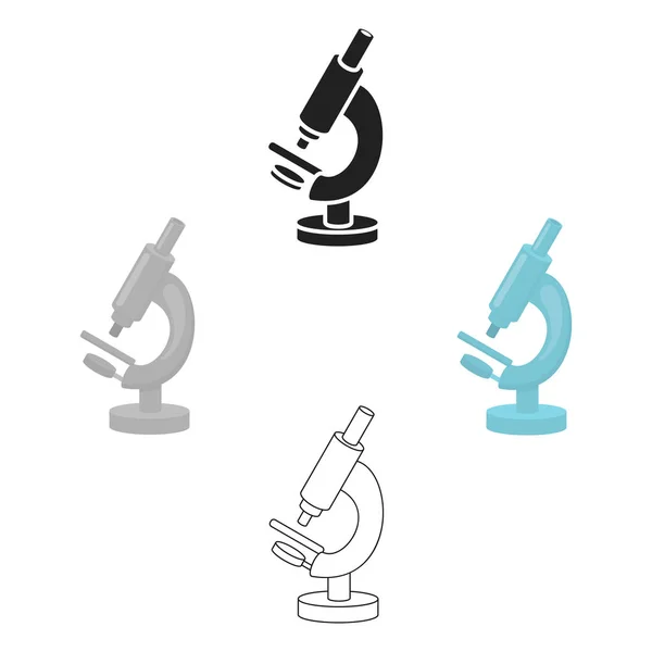 Caricature d'icône de microscope. Icône de médecine unique du grand dessin animé médical, soins de santé . — Image vectorielle
