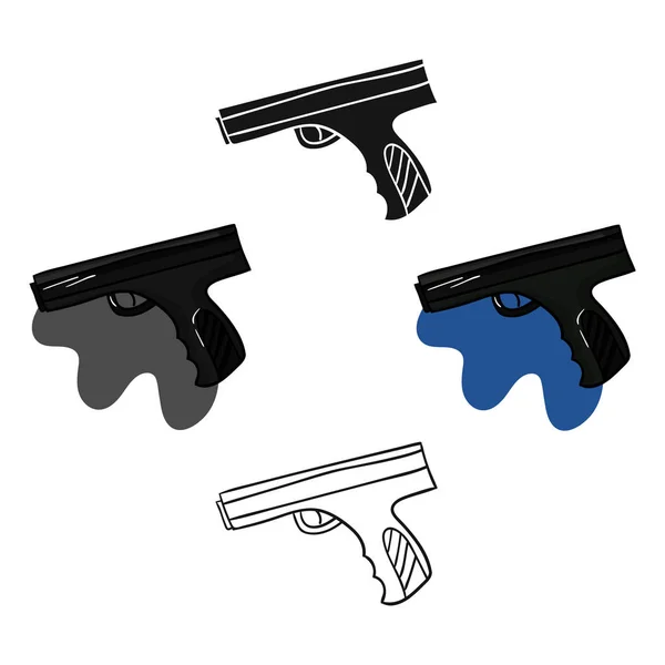 Paintball gun ikona dłoni w stylu kreskówka na białym tle. Paintball symbol Stockowa ilustracja wektorowa. — Wektor stockowy