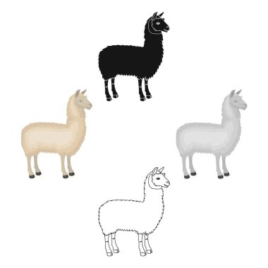 Rahip, bir Güney Amerika paketi hayvan. Bir topal, karikatür tarzı vektör simge stok illüstrasyon Web cloven-hoofed memeli tek bir simge.