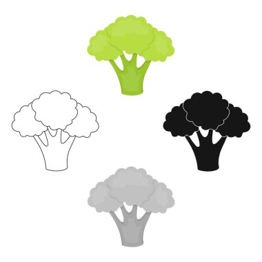 Brokoli simgesi karikatür. Eko gıda karikatür simgesinden sebze tek.