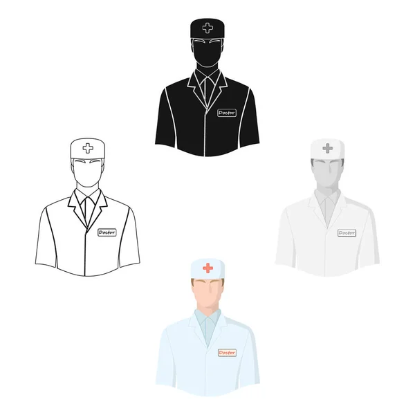 The man is a doctor in uniform. Medicine single icon in cartoon style vector symbol stock illustration web. — Stock Vector