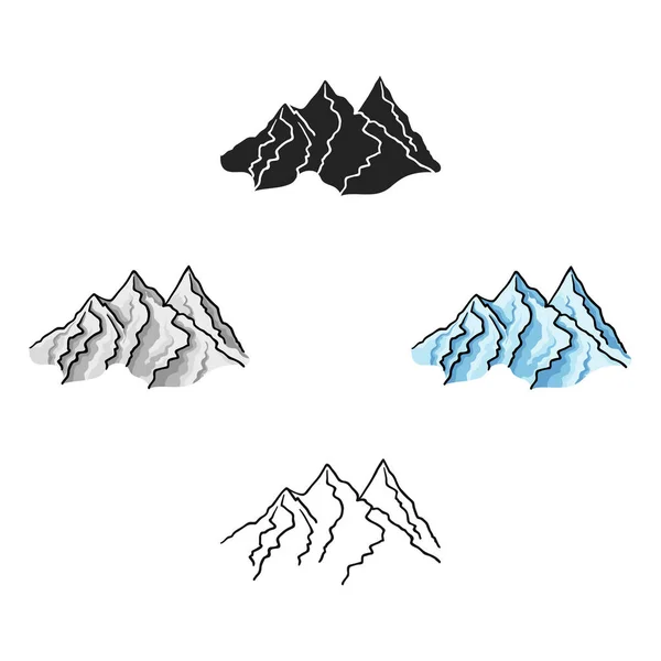 Pasmo górskie ikona stylu kreskówka na białym tle. Ski resort symbol Stockowa ilustracja wektorowa. — Wektor stockowy