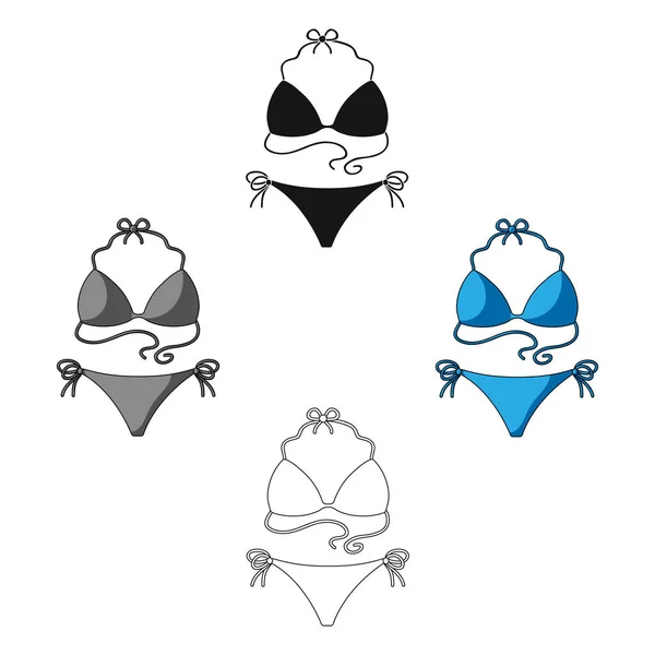 Modré plavky pro ženy. Letní odpočinek jednu ikonu kreslený styl vektor symbol akcií obrázku. — Stockový vektor