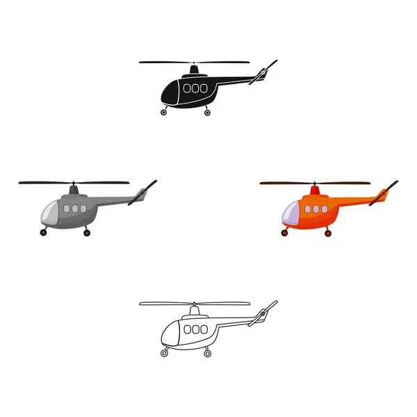 Helicóptero de transporte aéreo. Transporte con cuchillas. Icono único de transporte en ilustración de stock de símbolo de vector de estilo de dibujos animados . — Vector de stock