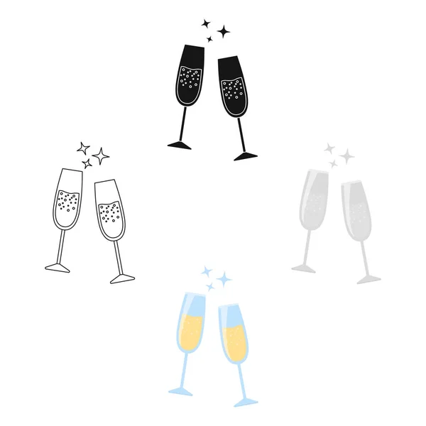 Kieliszek do szampana ikona ilustracji wektorowych dla sieci web i mobilnych — Wektor stockowy