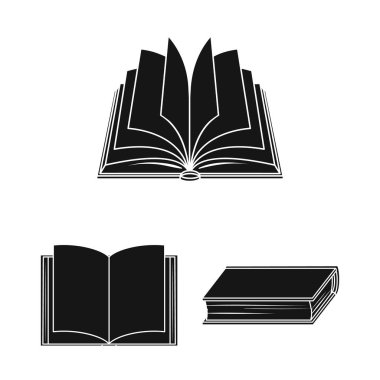 Yalıtılmış nesne kitaplığı ve ders kitabı sembolü. Hisse senedi için Kütüphane ve okul vektör simge kümesi.