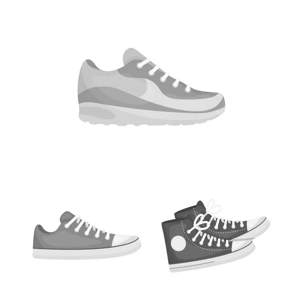 Objeto aislado de zapato y logo deportivo. Set de zapato y icono de vector fitness para stock . — Vector de stock