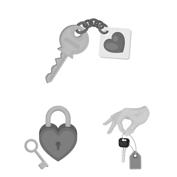 Objeto aislado de clave e icono de protección. Conjunto de clave e icono de vector de seguridad para stock . — Vector de stock