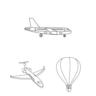 Taşıma ve nesne logosu yalıtılmış nesne. Taşıma ve hisse senedi vektör çizim kayma koleksiyonu.