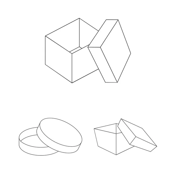 纸板和交付徽标的矢量插图。纸板和标签股票向量例证的集合. — 图库矢量图片