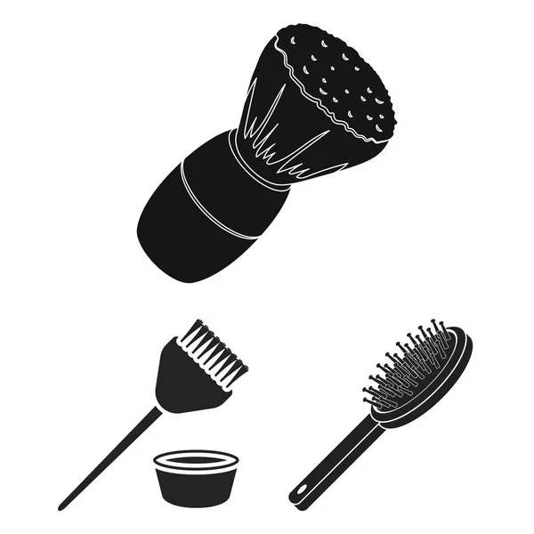 Objeto aislado de pincel y símbolo de higiene. Colección de cepillo y ducha icono vectorial para stock . — Vector de stock