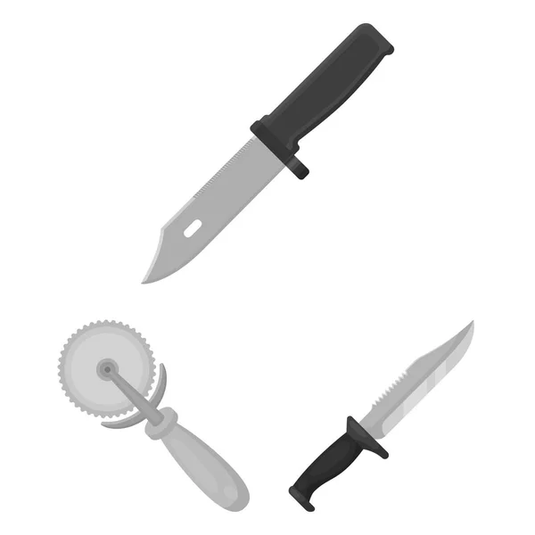 Isolado objeto de faca e corte ícone. Conjunto de faca e símbolo de estoque plana para web . — Vetor de Stock
