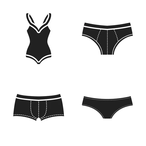 Vector ontwerp van bikini en mode teken. Aantal bikini en badpak voorraad vectorillustratie. — Stockvector