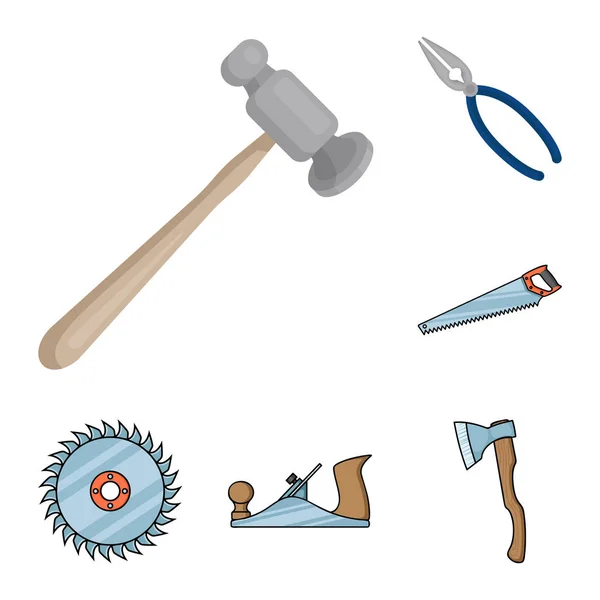 Objeto aislado de herramienta e icono de construcción. Conjunto de herramienta y carpintería stock vector ilustración . — Vector de stock