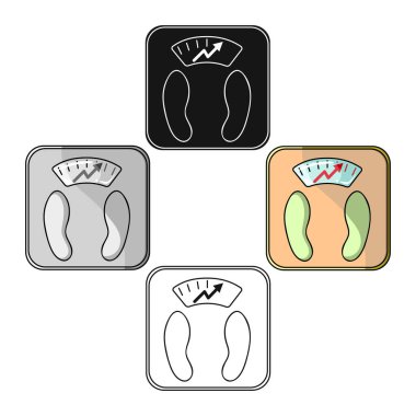 Ölçekler, şeker hastaları için weight.scales göster. Resimde çizgi film tarzı vektör simge stok diyabet tek simge.