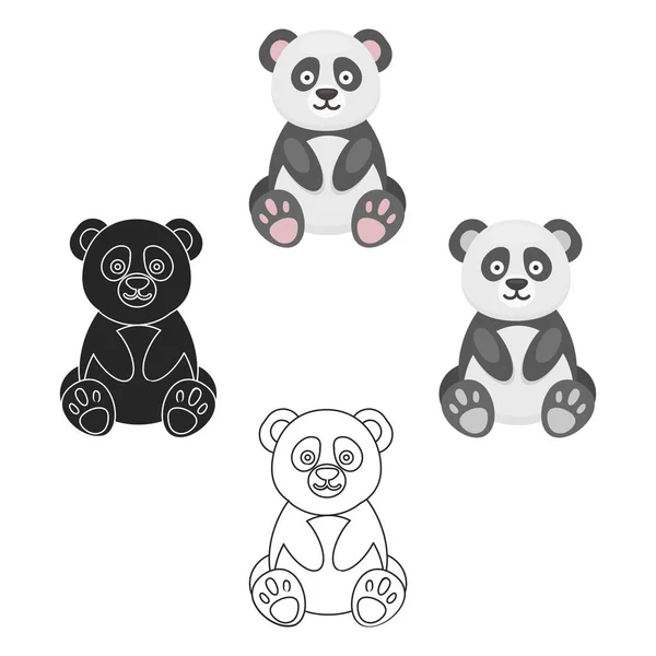 Kreslený Panda ikona. Připálit zvířat ikonu z velkých zvířat kreslený. — Stockový vektor