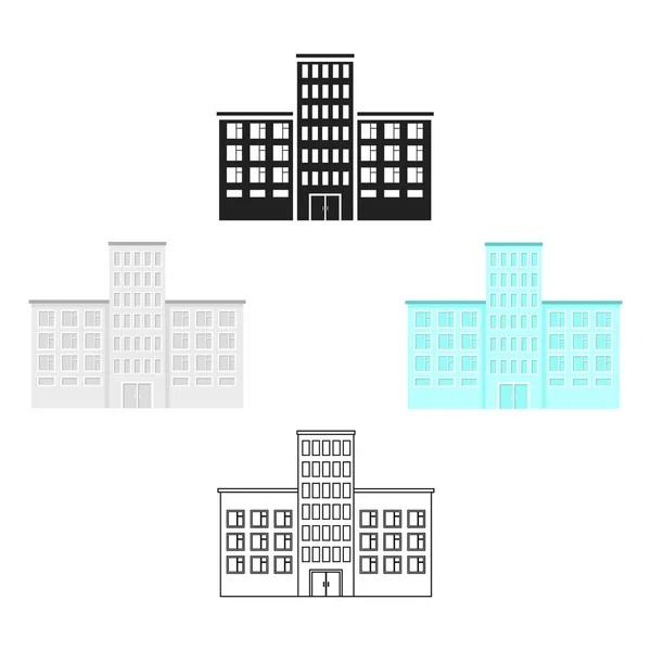 Desenhos animados do hospital. Ícone de edifício único do desenho animado da infra-estrutura da cidade grande . —  Vetores de Stock