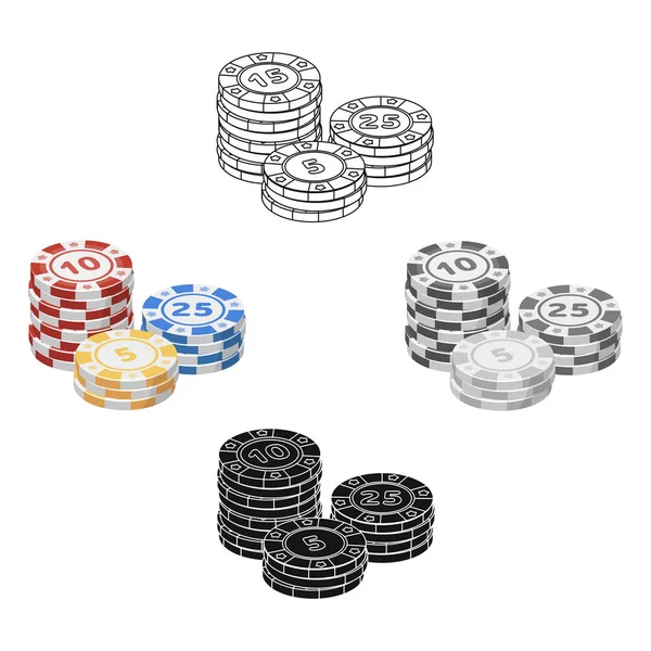 Chips spielen. die Siedlungsmünze im casino.kasino Einzelsymbol im Cartoon-Stil Vektor Symbol Stock Illustration. — Stockvektor