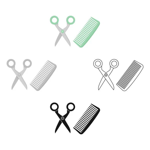 Icono de peluquería en estilo de dibujos animados aislado sobre fondo blanco. Gato símbolo stock vector ilustración . — Vector de stock