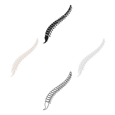 Omurga simgesi beyaz arka plan üzerinde izole karikatür tarzı. Organları sembol stok vektör çizim.