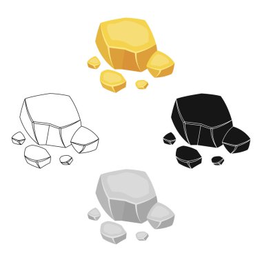 Beyaz arka plan üzerinde izole karikatür tarzı bakır cevheri simgesini. İllüstrasyon vektör değerli mineraller ve kuyumcu sembol stok.