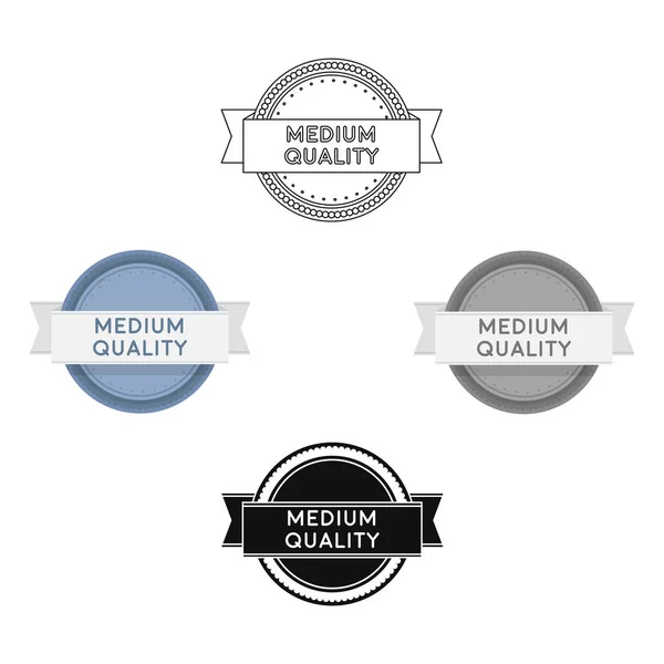 Medelhög kvalitet ikon i tecknad stil isolerad på vit bakgrund. Etiketten symbol lager vektorillustration. — Stock vektor
