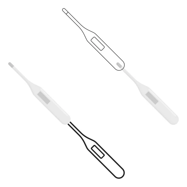 Thermometer-Symbolkarikatur. einzelne Medizin-Ikone aus dem großen Cartoon für Medizin, Gesundheitswesen. — Stockvektor