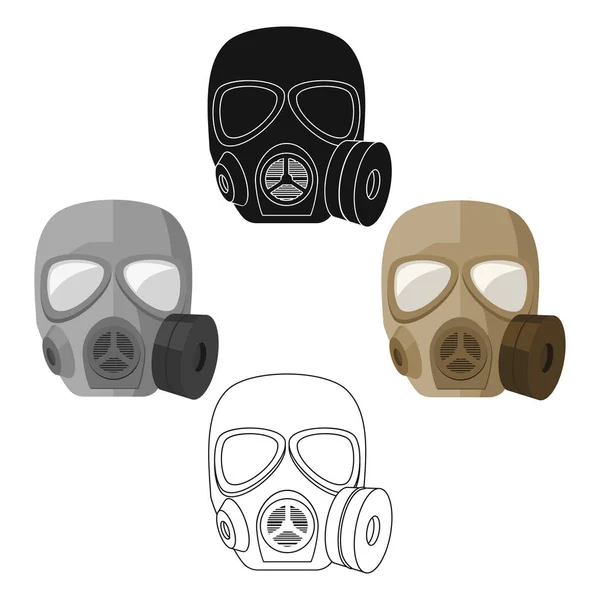 Leger Gasmasker Pictogram Cartoon Stijl Geïsoleerd Een Witte Achtergrond Leger — Stockvector