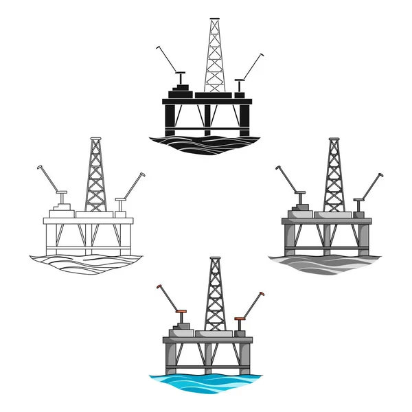 Fúrótorony a víz. Olaj egyetlen ikonját rajzfilm stílusú vektor szimbólum stock illusztráció web. — Stock Vector