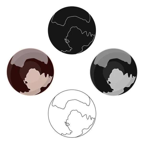 Icono de Plutón en estilo de dibujos animados aislado sobre fondo blanco. Planetas símbolo stock vector ilustración . — Vector de stock