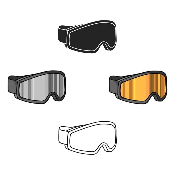 Лыжные очки значок в мультяшном стиле изолированы на белом фоне. Векторная иллюстрация лыжного курорта . — стоковый вектор